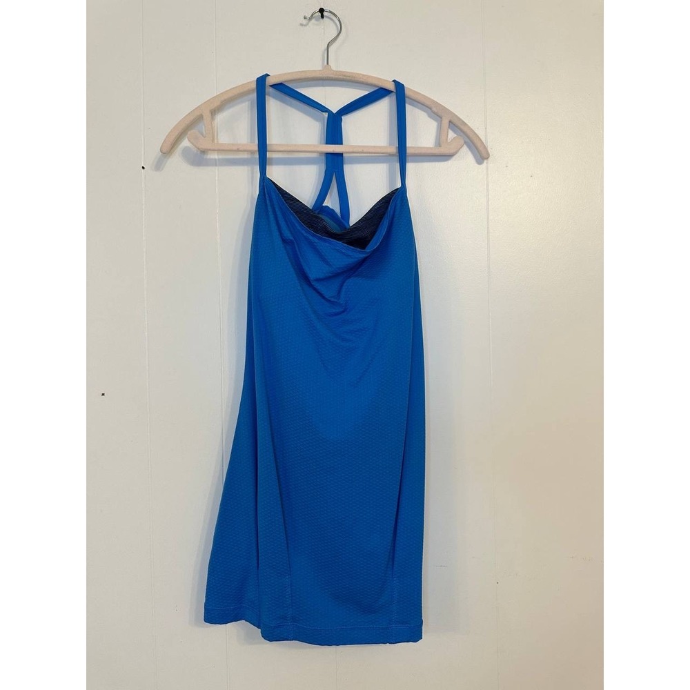 Lululemon Blue Athletic Tank Dress Built-In Bra Racerback Women's